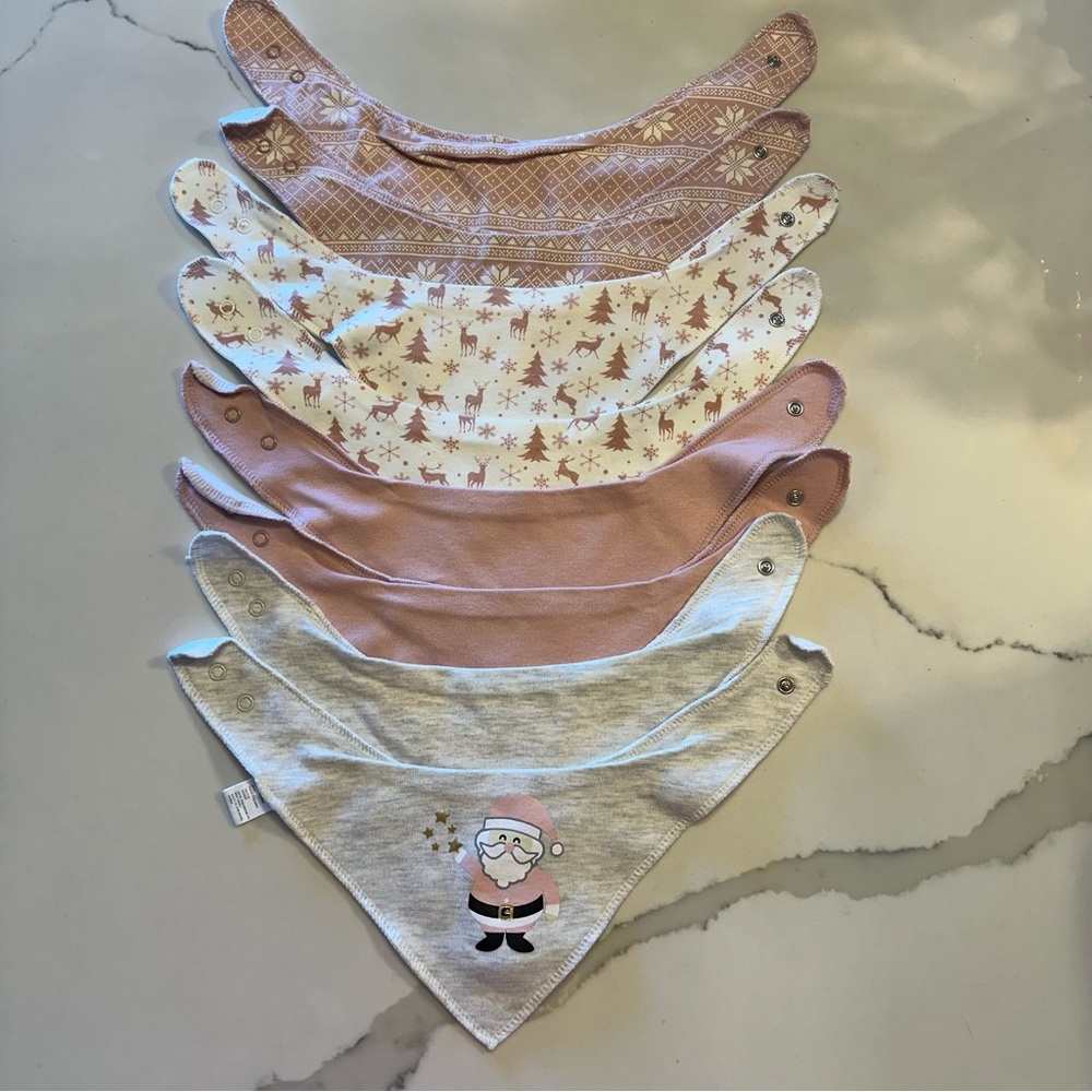 Baby / Toddler Girl Christmas Bandana Bib Set